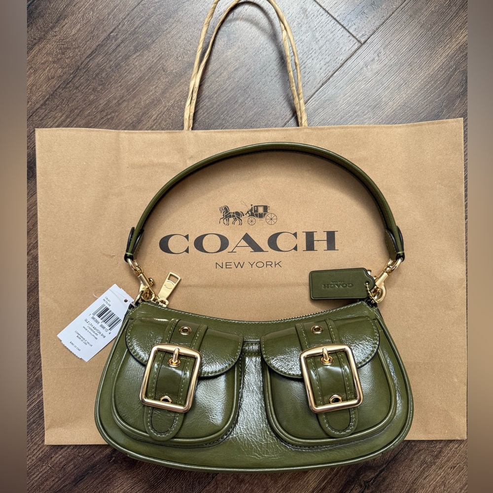 Coach Ashton Olive Green Shoulder Bag + dust bag - Picture 2 of 12